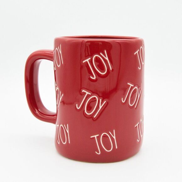 Red Rae Dunn Mug - Joy 16oz Ceramic Christmas Coffee Cup Gift For Mom - New - Picture 9 of 10